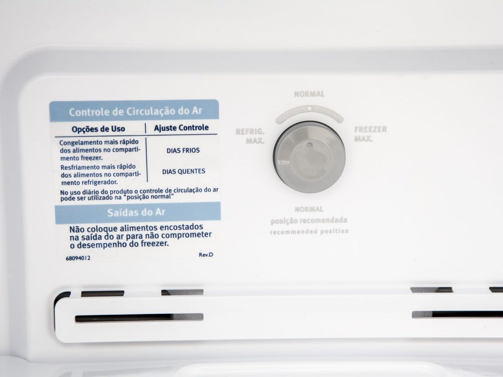 Electrolux Frost Free DF42 - detalhe ajuste de fluxo de ar