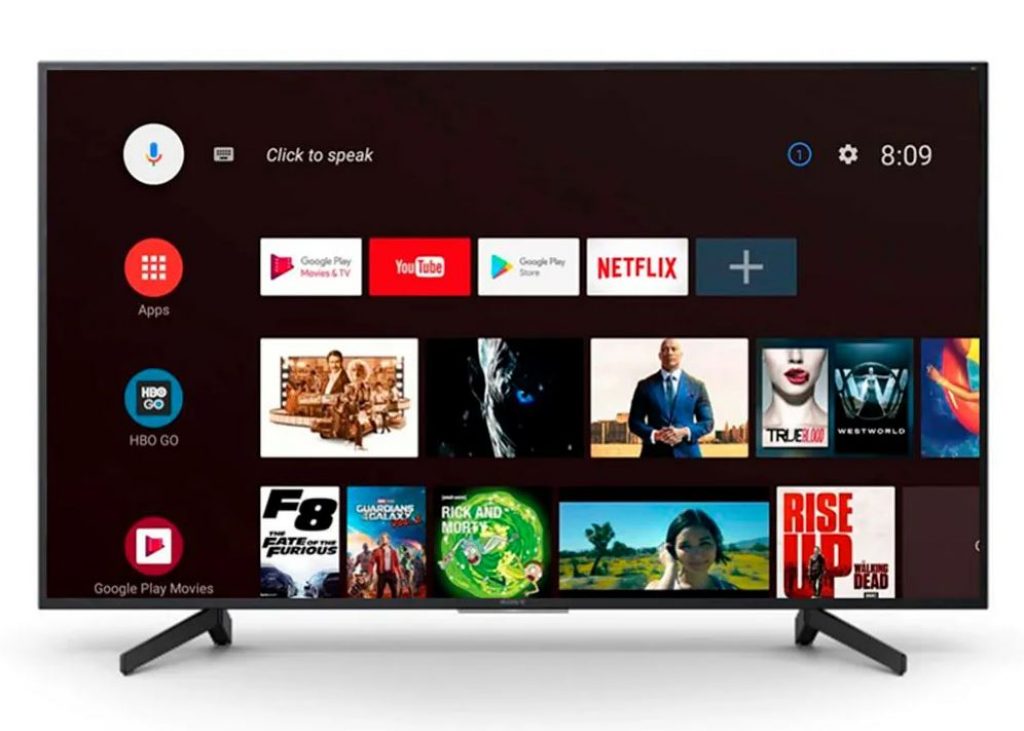 Sony X805G - interface android TV